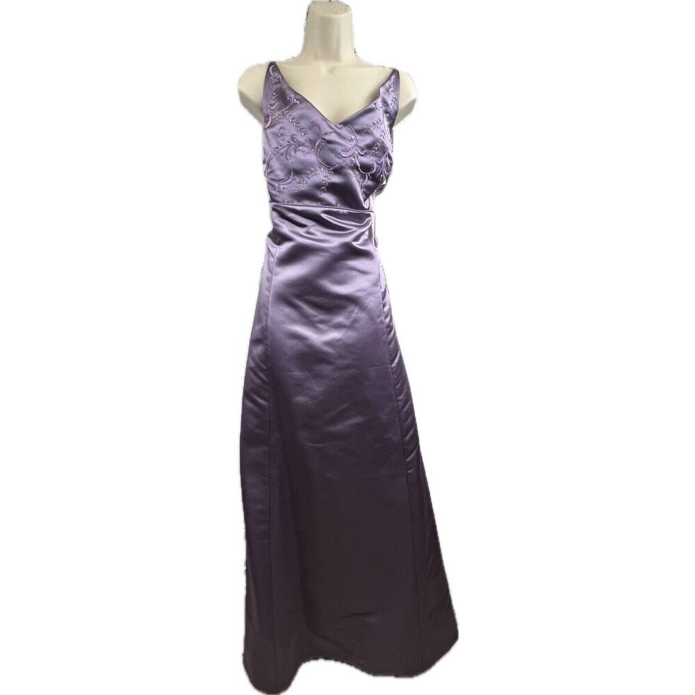 Couture Collection purple long embordered‎ plus size 24 dress